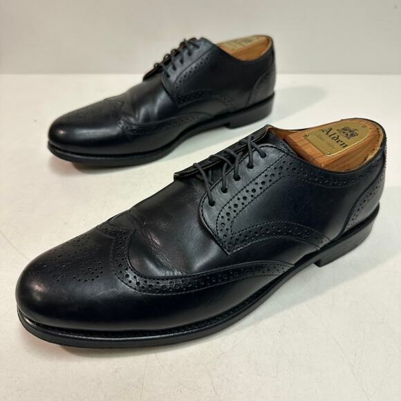 EXCELLENT Rancourt & Co. x Cole Haan Black Wingtip Derby Made in Maine, USA 10 - Picture 4 of 12